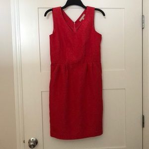 Coral Banana Republic Textured Sleeveless Dress